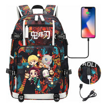 Cartoon Printed Usb Large Capacity Student Backpack For Leisure Travel Backpack
