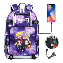Cartoon Printed Usb Large Capacity Student Backpack For Leisure Travel Backpack