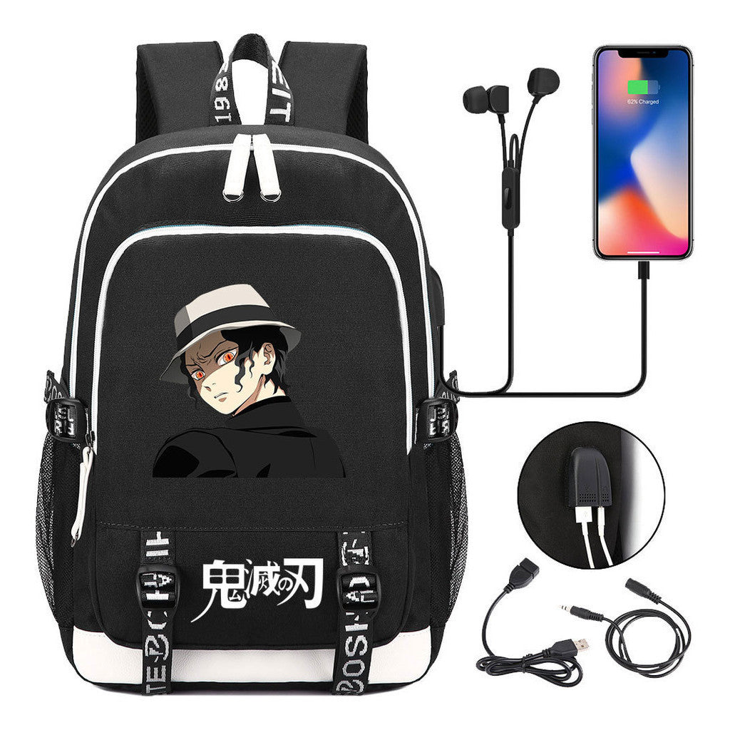 Comic Cartoon Fashion Youth Student Backpack Usb Men's And Women's Casual Backpack