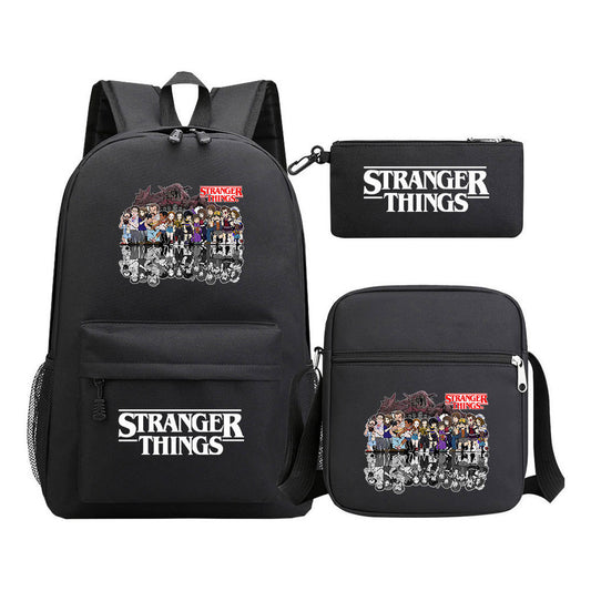 Strange Story Starry Sky Printed Youth Student Backpack 3-piece Set For Men And Women, Backpack Set