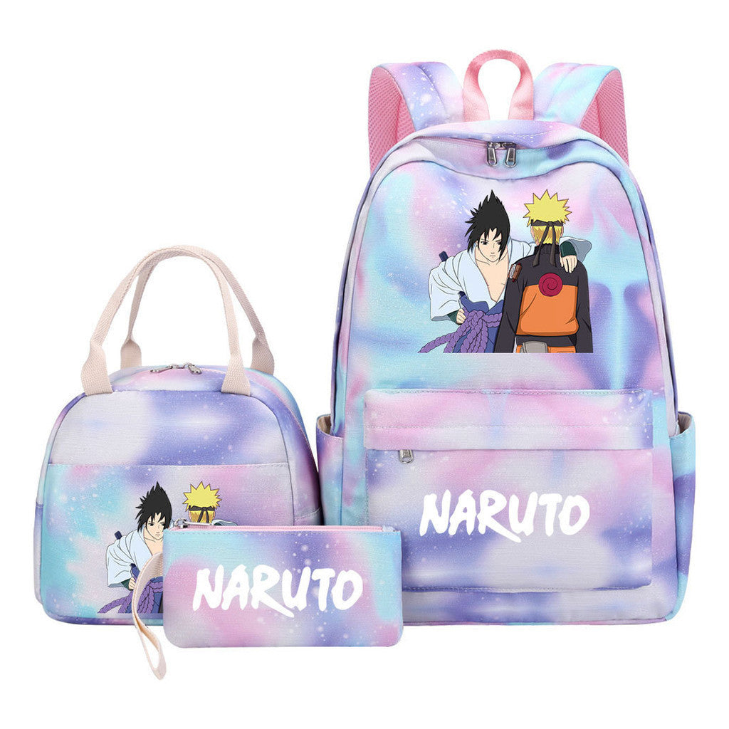 Naruto Student Girl Backpack Lunch Bag Three Piece Set Backpack Set