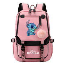 Interstellar Baby Stitch Usb Backpack For Boys And Girls Casual Woven Strap Flip Backpack