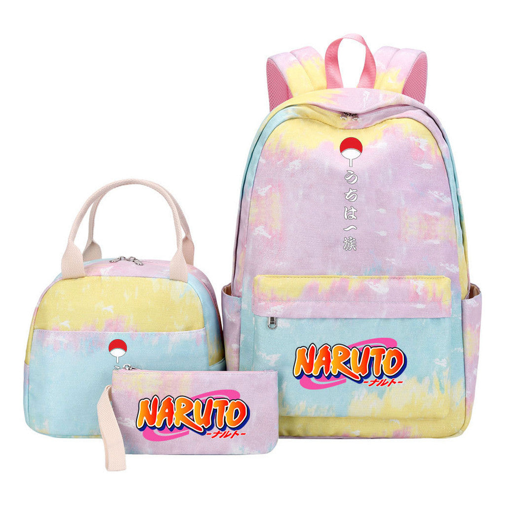 Naruto Student Girl Backpack Lunch Bag Three Piece Set Backpack Set