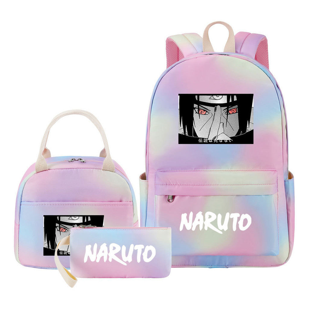 Naruto Student Girl Backpack Lunch Bag Three Piece Set Backpack Set