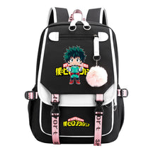 My Heroes Academy Usb Youth Student Backpack With Casual Woven Strap Flip Back Backpack