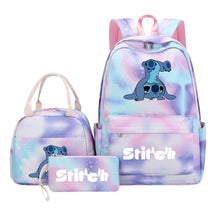Interstellar Baby Stitch Youth Student Girls School Bag Lunch Bag Three Piece Set Backpack Set
