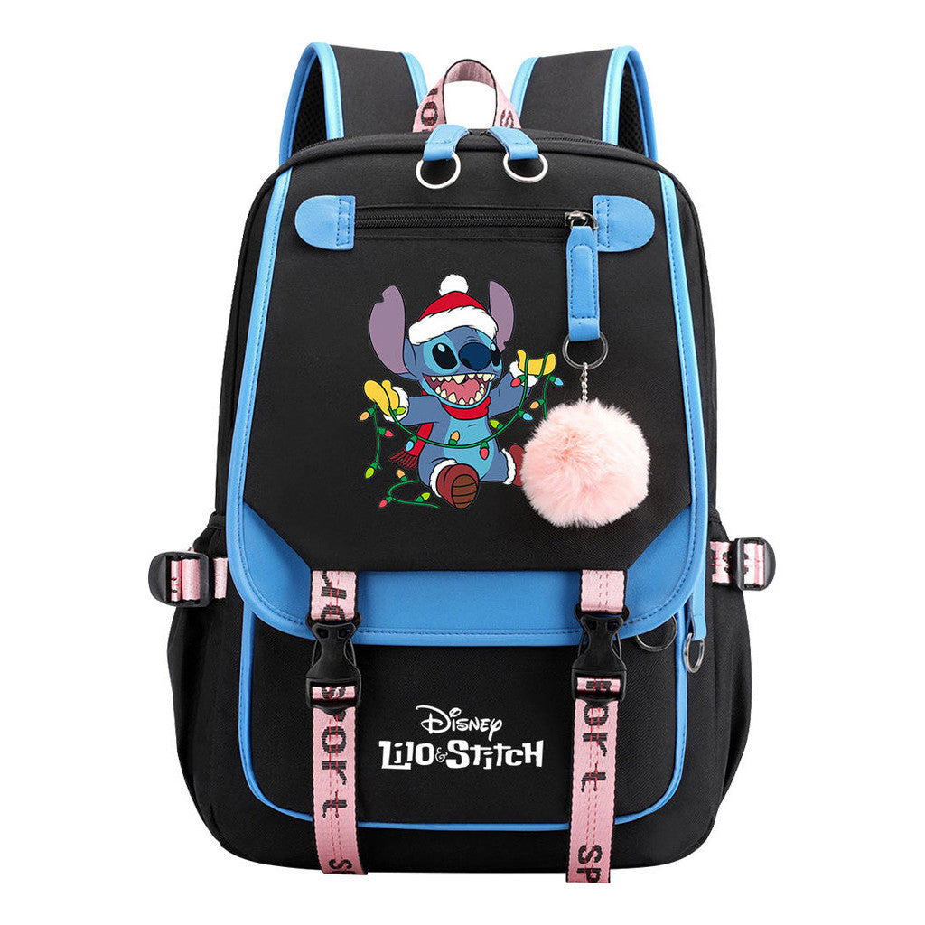 Interstellar Baby Stitch Usb Backpack With Casual Woven Strap Flip Back Backpack