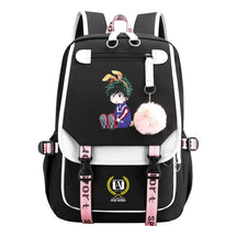 My Heroes Academy Usb Youth Student Backpack With Casual Woven Strap Flip Back Backpack