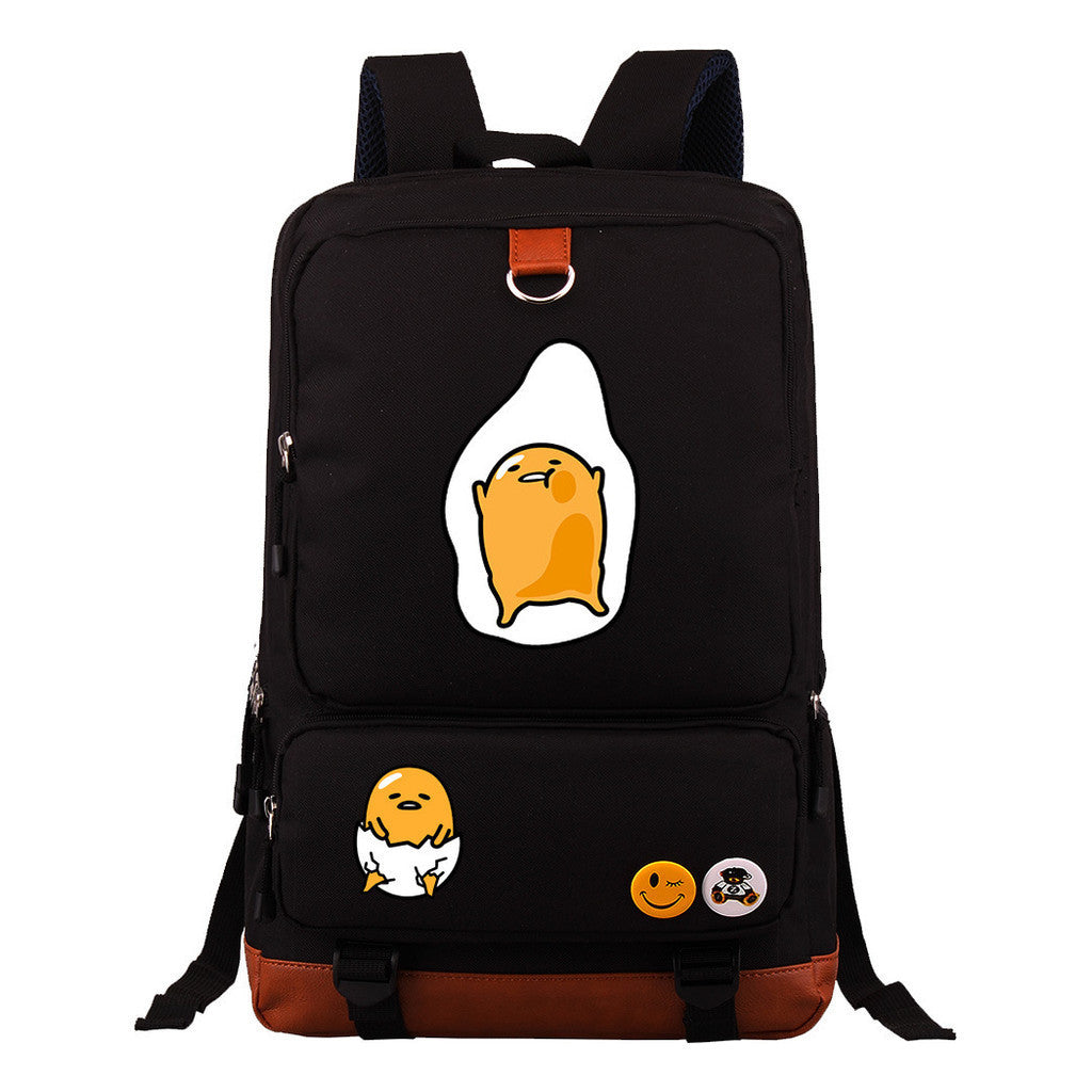 Cartoon Anime Lazy Egg Youth Student Backpack, Large Capacity Travel Bag, Boy's And Girl's Backpack