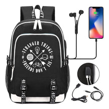 Strange Story Printed Usb Youth Student Backpack For Leisure Travel Backpack