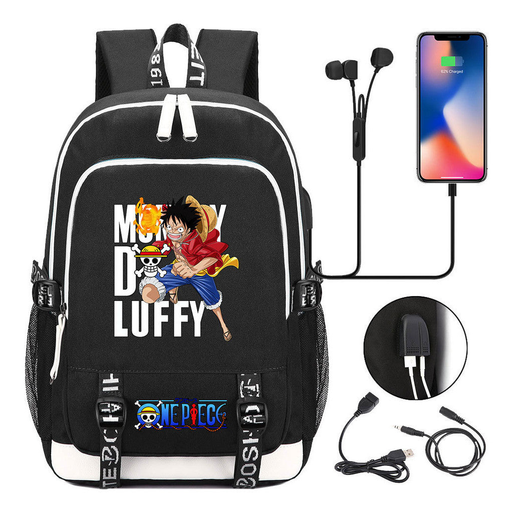 Pirate King Lufei Youth Student School Bag Usb Men's And Women's Leisure Backpack