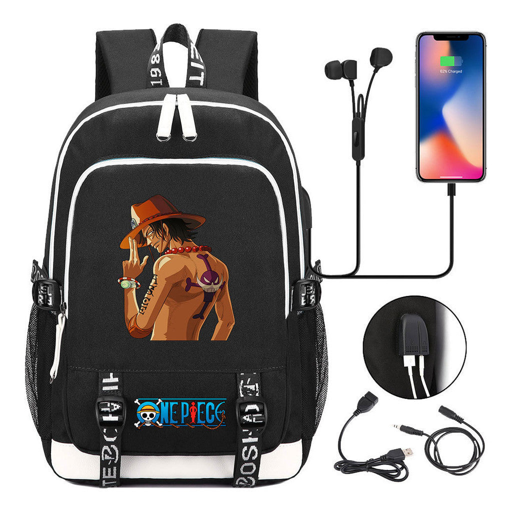 Anime Pirate Wang Lufei Youth Student School Bag Usb Men's And Women's Leisure Backpack