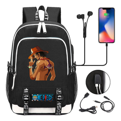 Anime Pirate Wang Lufei Youth Student School Bag Usb Men's And Women's Leisure Backpack