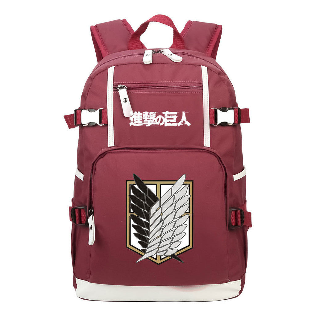 Giant Wings Of Cartoon And Anime Attack Youth Student Backpack, Leisure Travel Backpack
