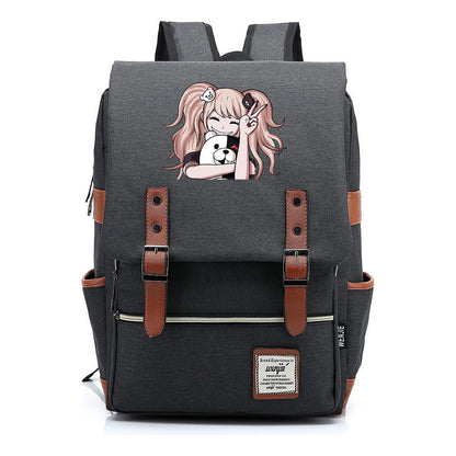 Printed Teenage Student Backpack For Men And Women With Casual Belt Buckle Classic Backpack