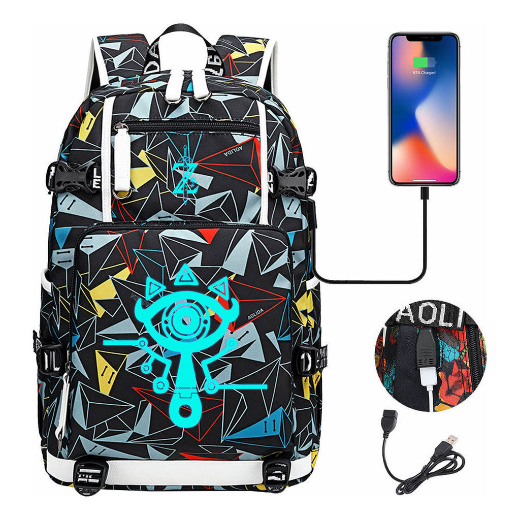 Legend Of Zelda Usb Youth Student Backpack For Men And Women's Leisure Travel Backpack