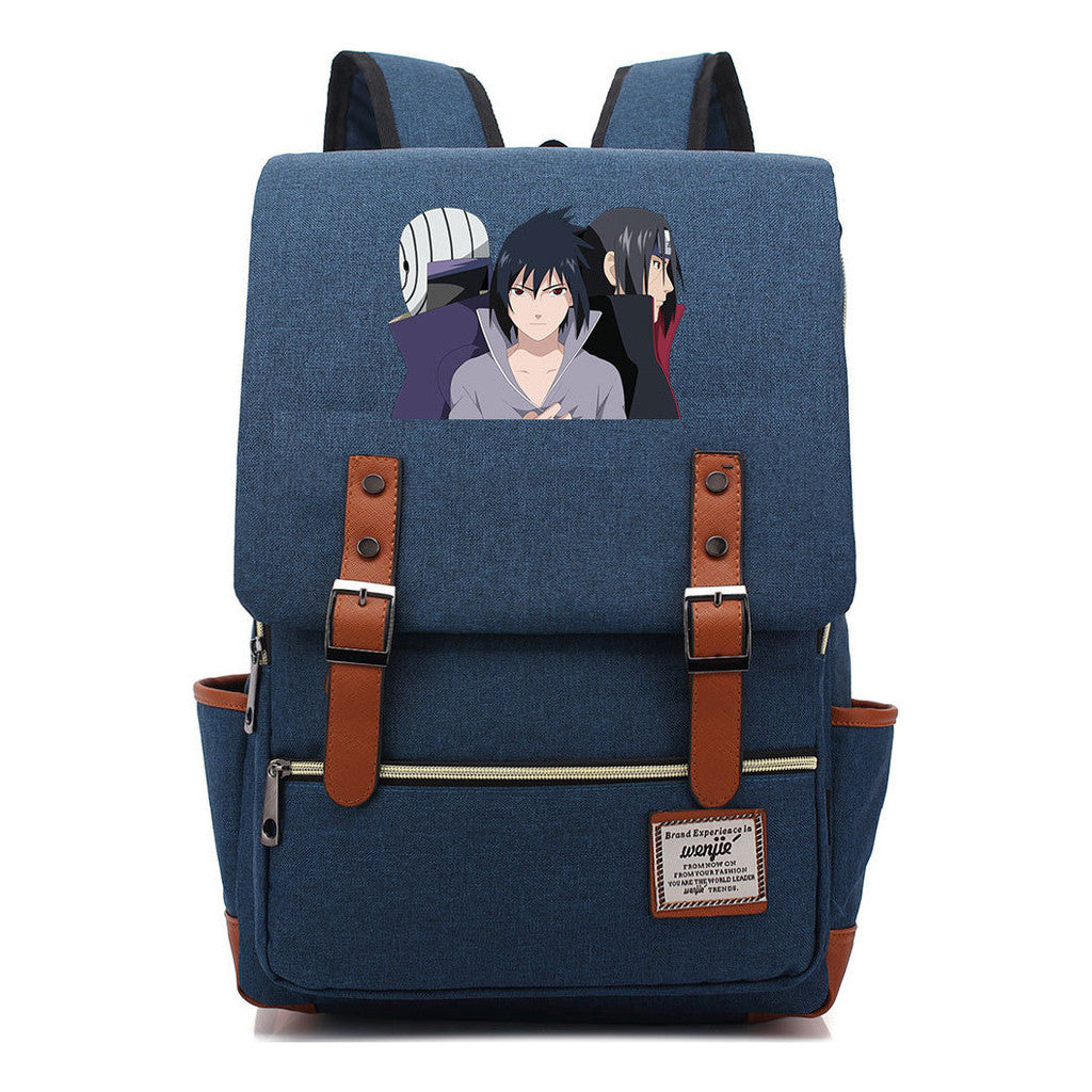 Naruto Printed Teenage Student Backpack, Casual Belt Buckle, Classic Backpack