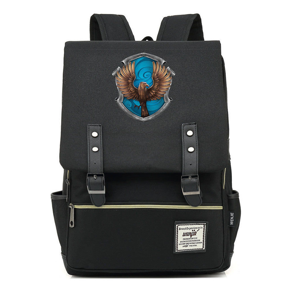 School Of Witchcraft And Wizardry Printed Youth Student Backpack For Men And Women, Casual Belt Buckle, Classic Backpack