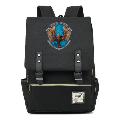 School Of Witchcraft And Wizardry Printed Youth Student Backpack For Men And Women, Casual Belt Buckle, Classic Backpack