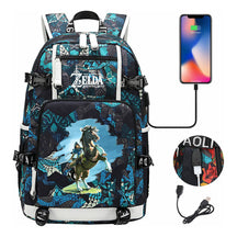 Legend Of Zelda Usb Earphones, Youth Backpacks, Men's And Women's Leisure Travel Backpacks