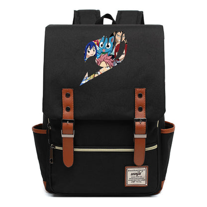 Printed Youth Student School Bag Casual Belt Buckle Classic Backpack