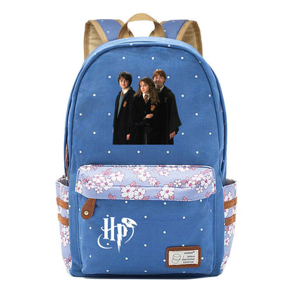 School Of Witchcraft And Wizardry Student Backpack, Floral Canvas, Female Backpack