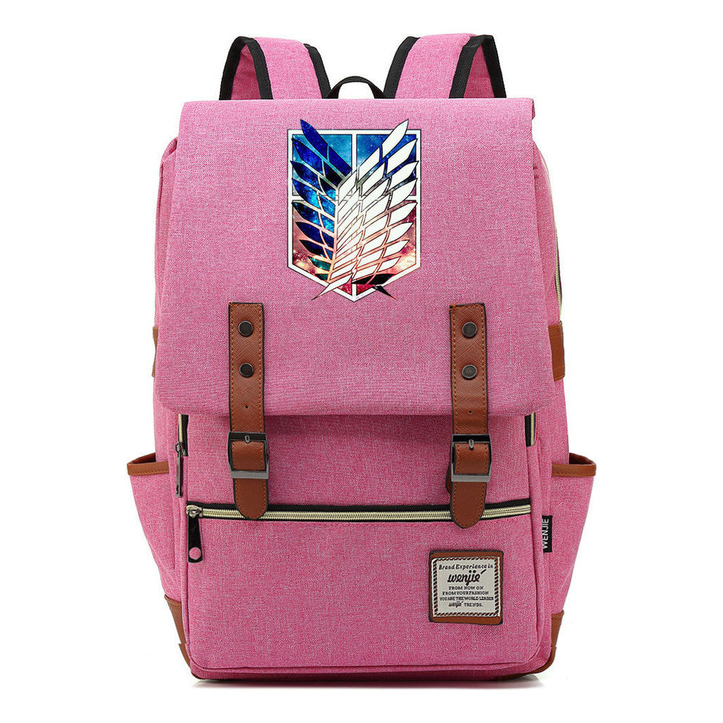 The Giant Of Manga Attack Printed Teenage Student Backpack For Men And Women With Casual Belt Buckle Classic Backpack  38*27*12.5cm