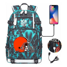 Rugby Team Printed Usb Youth Student Backpack, Leisure Travel Backpack