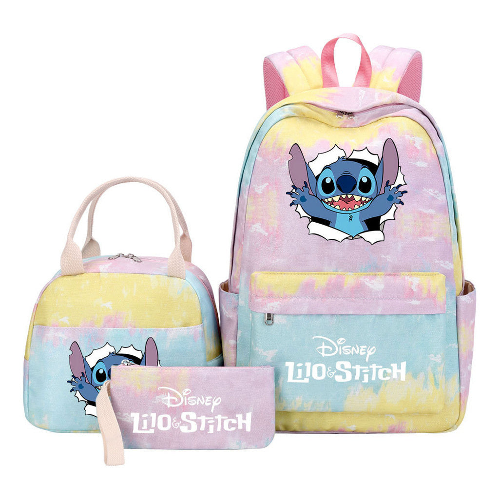 Interstellar Baby Stitch Youth Student Girls School Bag Lunch Bag Three Piece Set Backpack Set