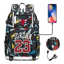 Sports Basketball Star Printed Usb Youth Student Backpack For Men And Women's Leisure Travel Backpack