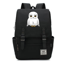Cartoon White Owl Youth Student Backpack For Men And Women With Casual Belt Buckle Backpack