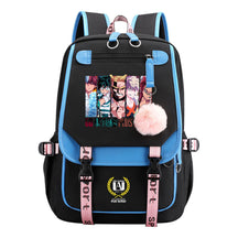 My Heroes Academy Usb Youth Student Backpack For Boys And Girls, Casual Woven Strap Flip Back Backpack