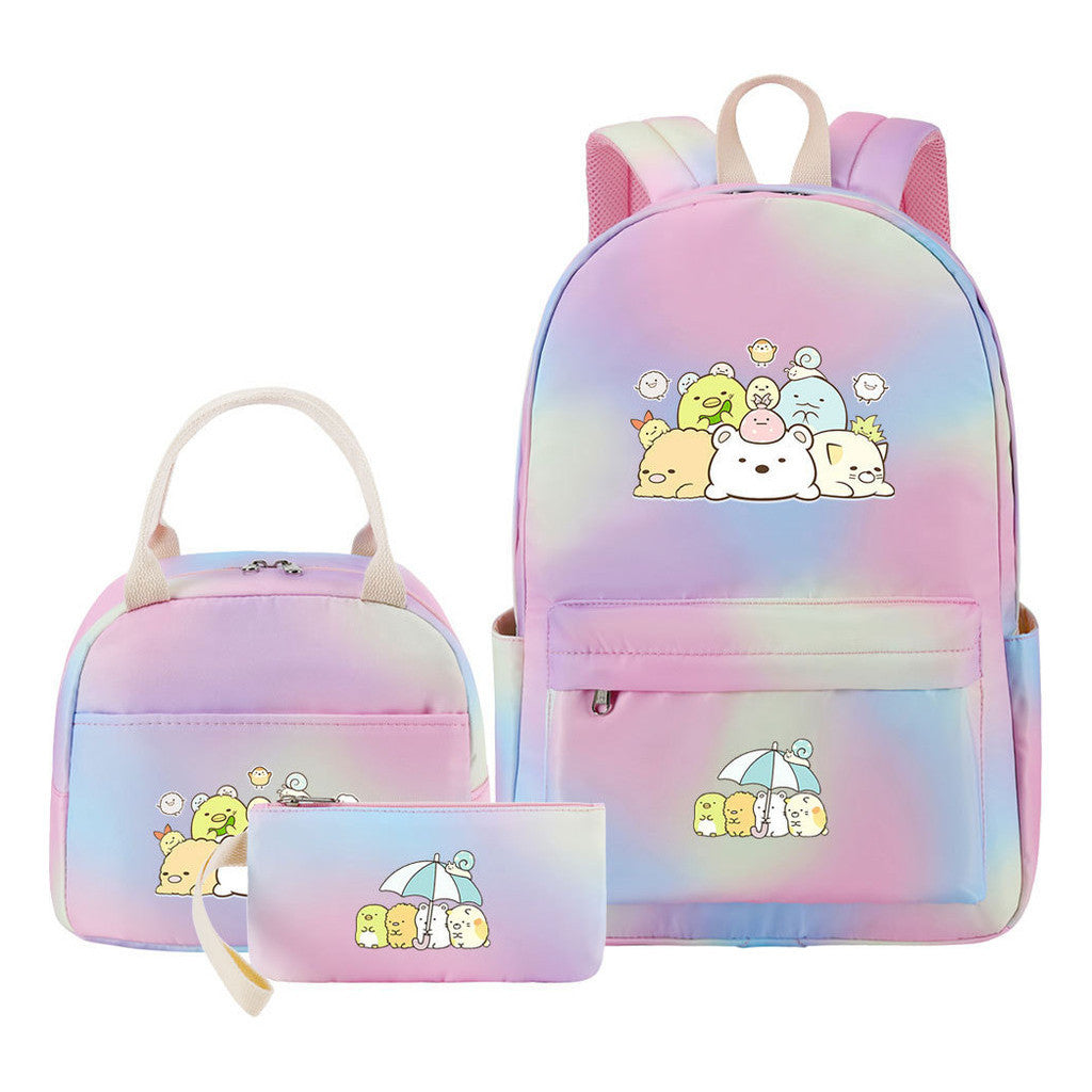 Corner Biology Student School Bag Lunch Bag Three Piece Set Backpack Set