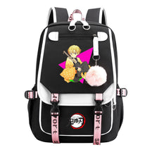 Comic Cartoon Fashion Usb Student Backpack Casual Woven Flap Backpack