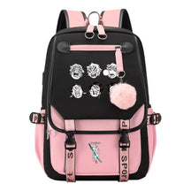 Comic Cartoon Fashion Usb Student Backpack Casual Woven Flap Backpack