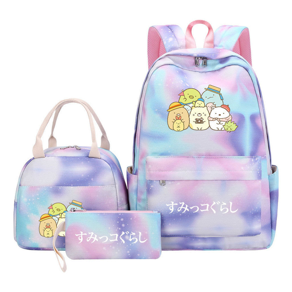 Corner Biology Student School Bag Lunch Bag Three Piece Set Backpack Set