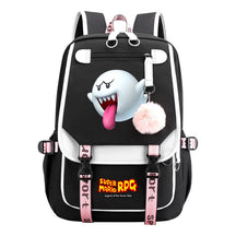 Super Mario Printed Usb Youth Student Backpack For Men And Women With Casual Woven Strap Flap Backpack