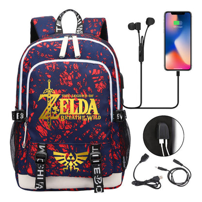 Golden Selda Kingdom Tears Usb Youth Student Backpack Men's And Women's Leisure Sports Backpack