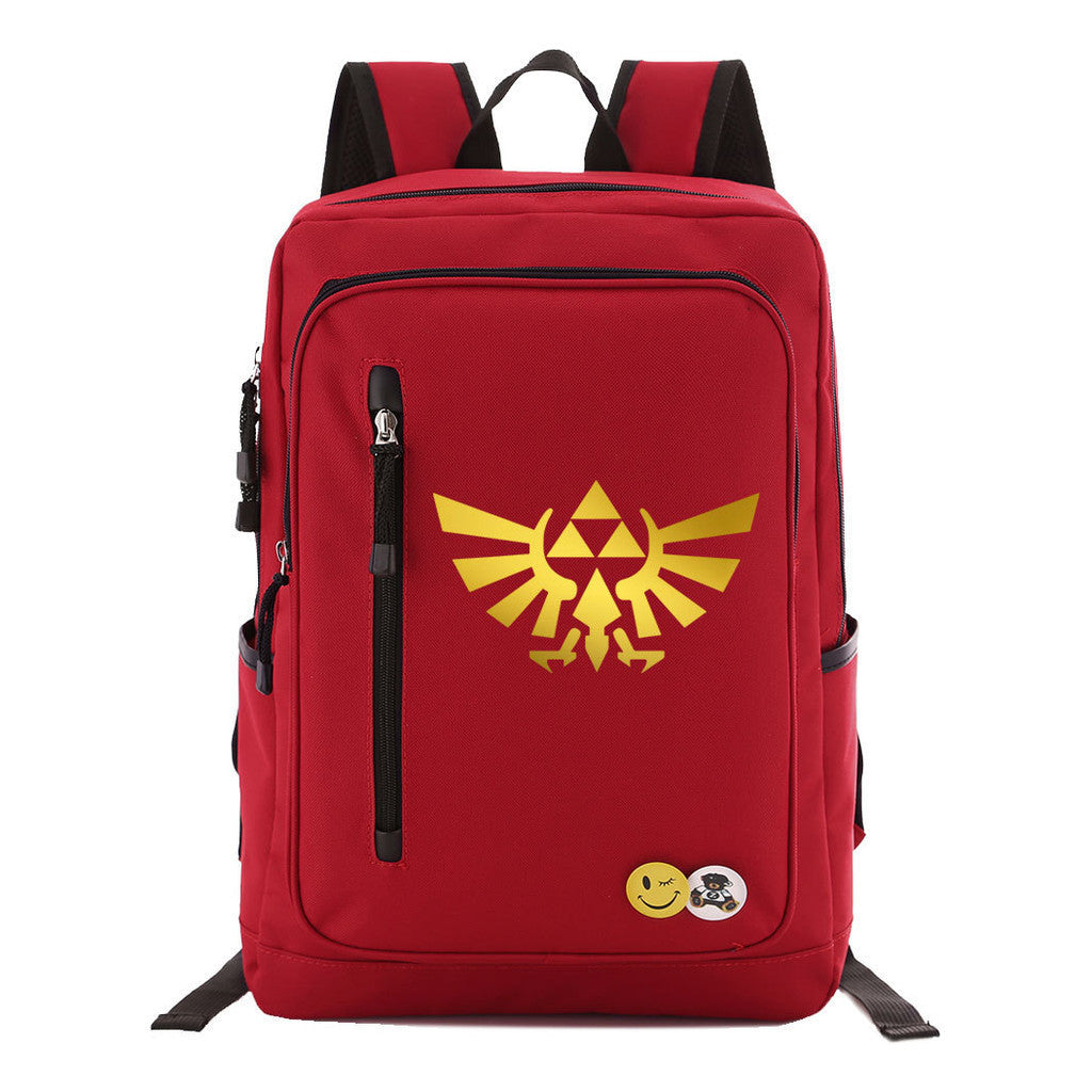 Golden Printed Youth Student Backpack For Men And Women's Leisure Travel Backpack