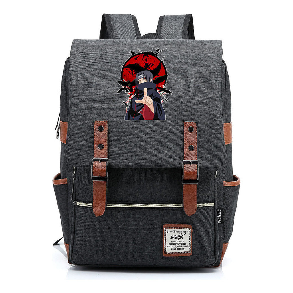 Naruto Printed Student Backpack For Men And Women, Casual Belt Buckle, Classic Backpack