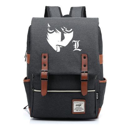 Manga Death Note Youth Student School Bag Men's And Women's Leisure Belt Buckle Backpack