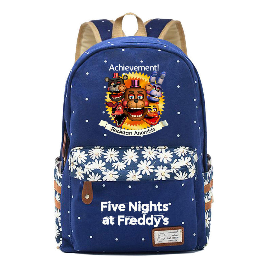 Toy Bear Game, Fashionable Print, Teenage Girl Student Backpack, Casual Canvas Backpack
