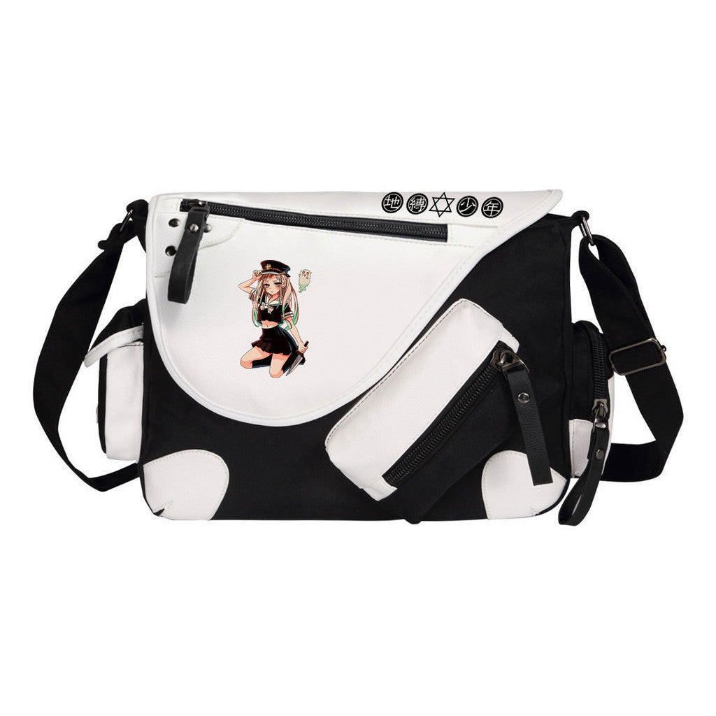 Youth Student Backpack, Canvas Shoulder Bag, Men's And Women's Casual Diagonal Backpack