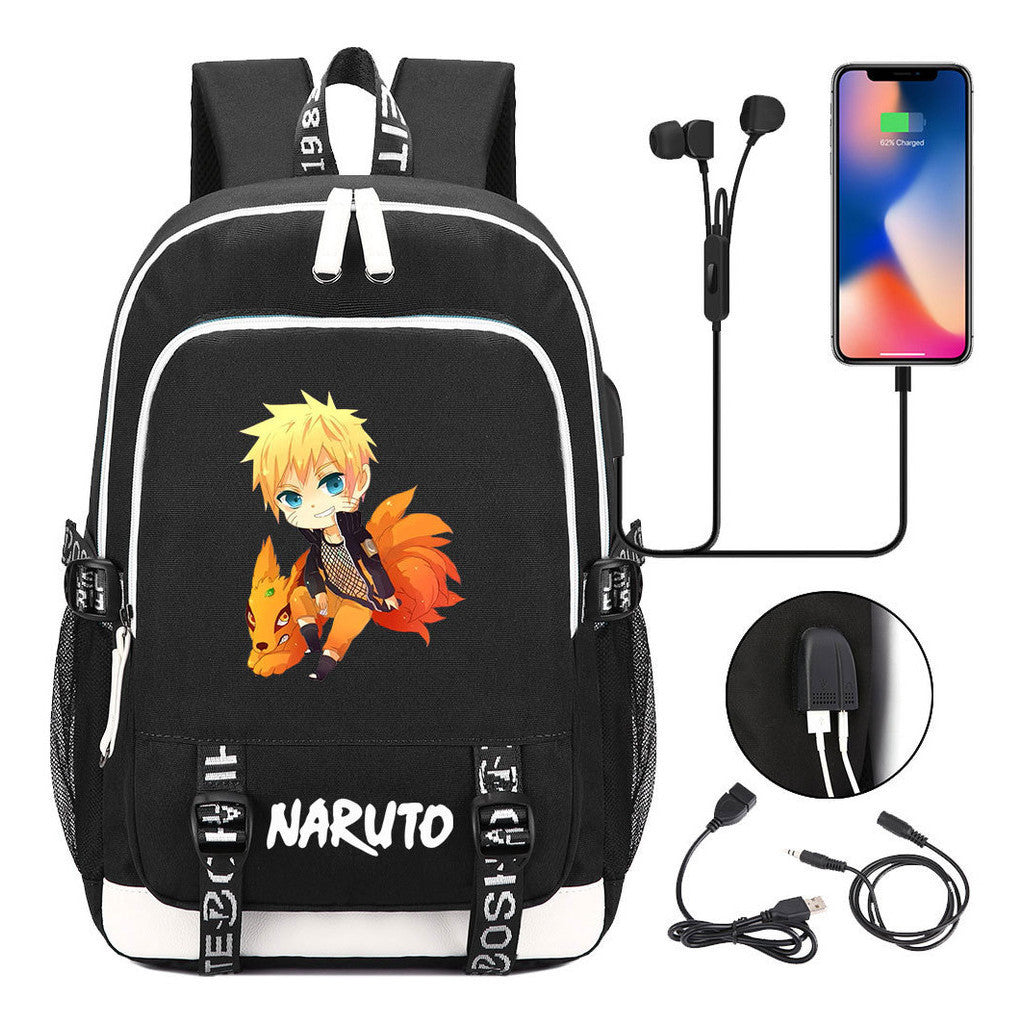 Naruto Student Backpack Usb Men's And Women's Casual Backpack