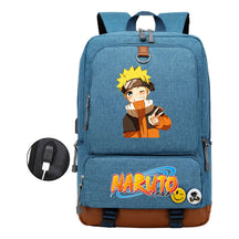 Naruto Print Usb Youth Backpack Leisure Travel Backpack