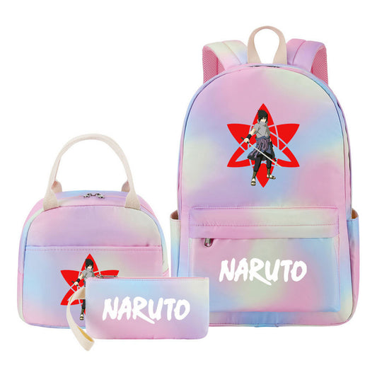 Naruto Student Girl Backpack Lunch Bag Three Piece Set Backpack Set