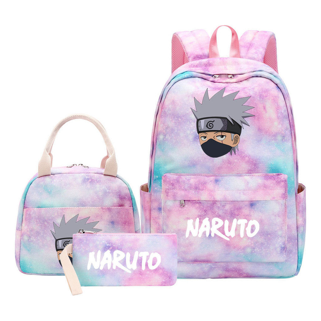 Naruto Student Girl Backpack Lunch Bag Three Piece Set Backpack Set