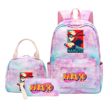 Naruto Teenage Student Girls School Bag Lunch Bag Three Piece Set Backpack Set