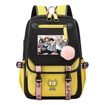 My Heroes Academy Usb Youth Student Backpack With Casual Woven Strap Flip Back Backpack