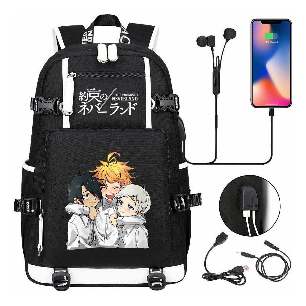 Promised Dream Island Usb Large Capacity Youth Student Backpack For Boys And Girls Leisure Travel Backpack